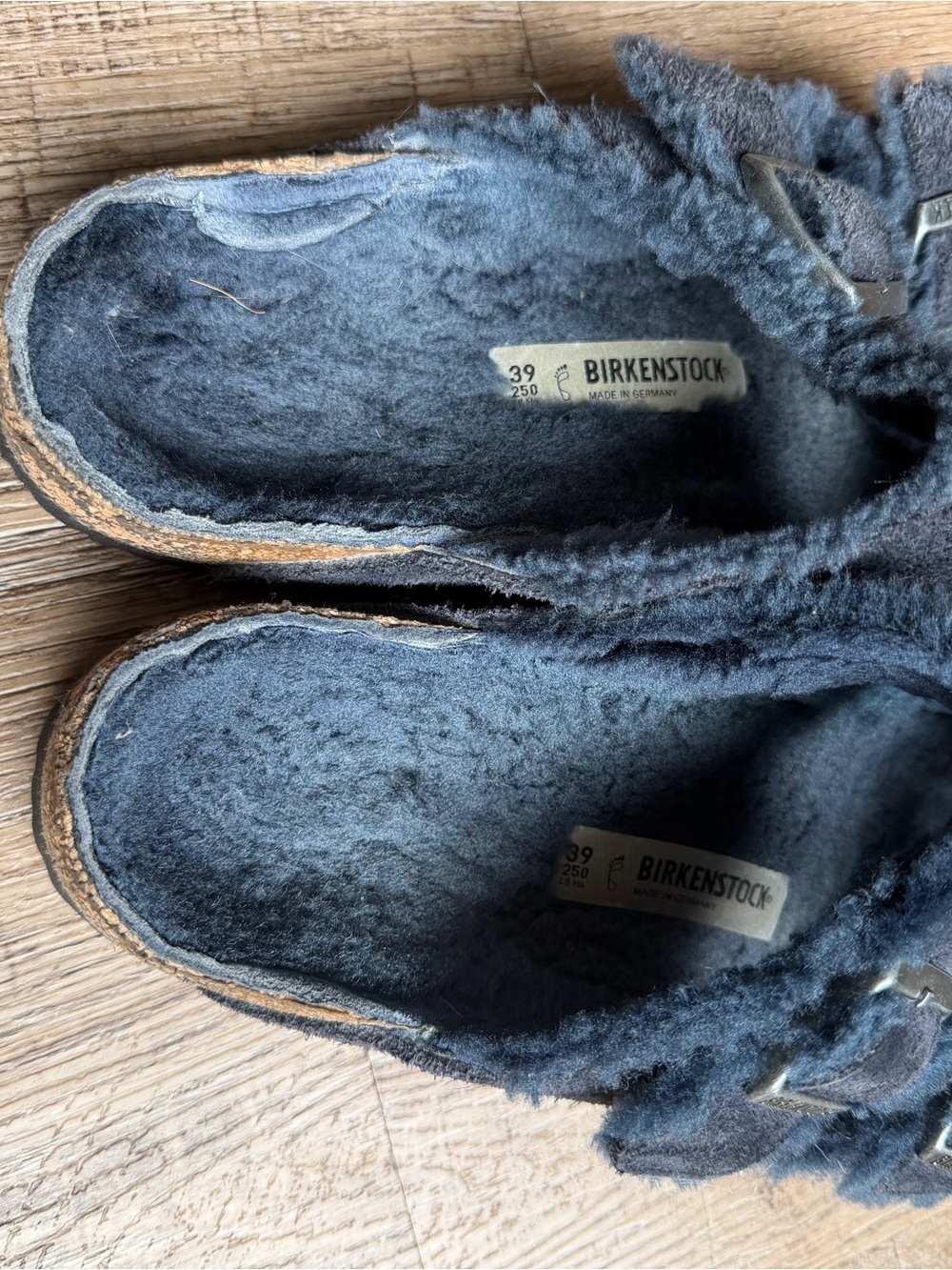 Women’s Fuzzy Blue Birkenstock Sandals - Picture 6 of 6